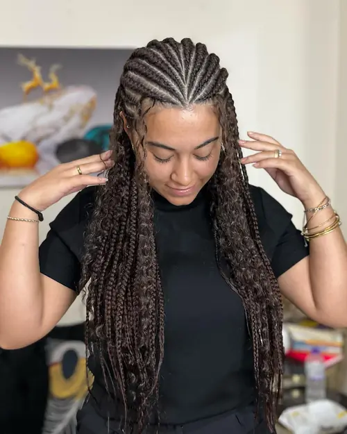 Isparta'da tepede kalınlaşan sıra örgü ve uçları bukleli ghana braids